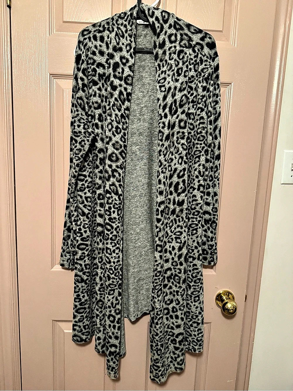 Cleo Leopard Print Open Front long Line Cardigan
